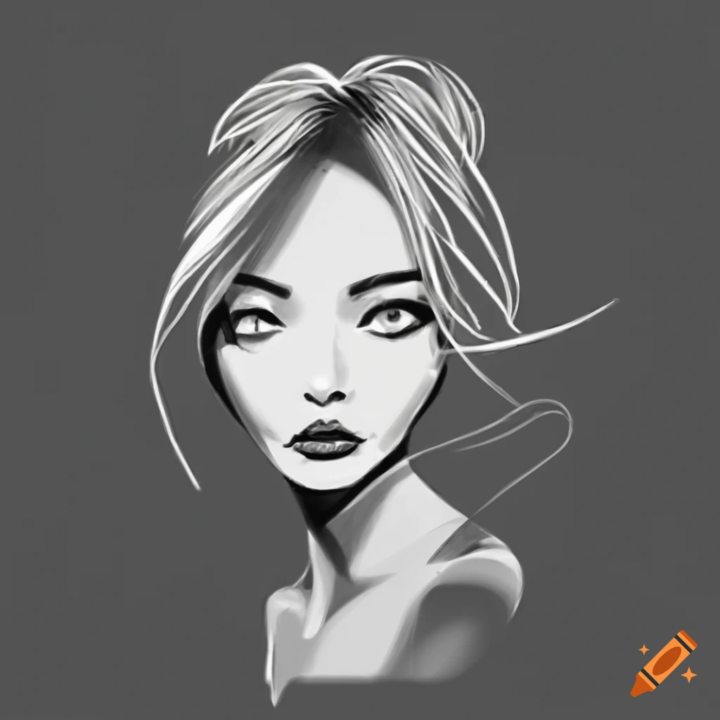 sketch Woman Line Art Minimalist Logo. Nature... - Stock Illustration  [106602873] - PIXTA