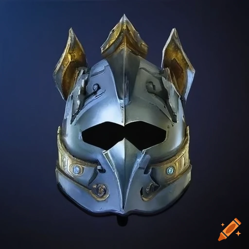 Front view of a heavy magic fantasy helmet