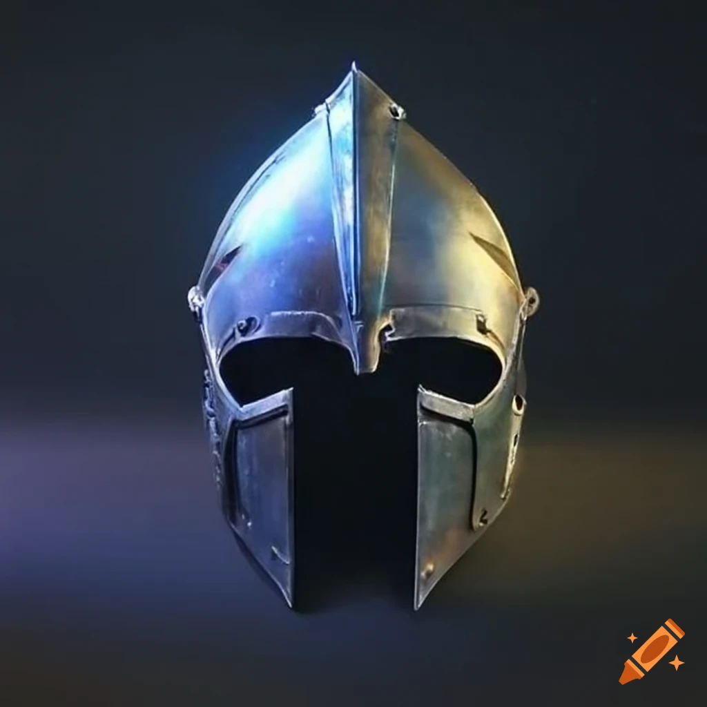 Light magical fantasy steel helmet front view