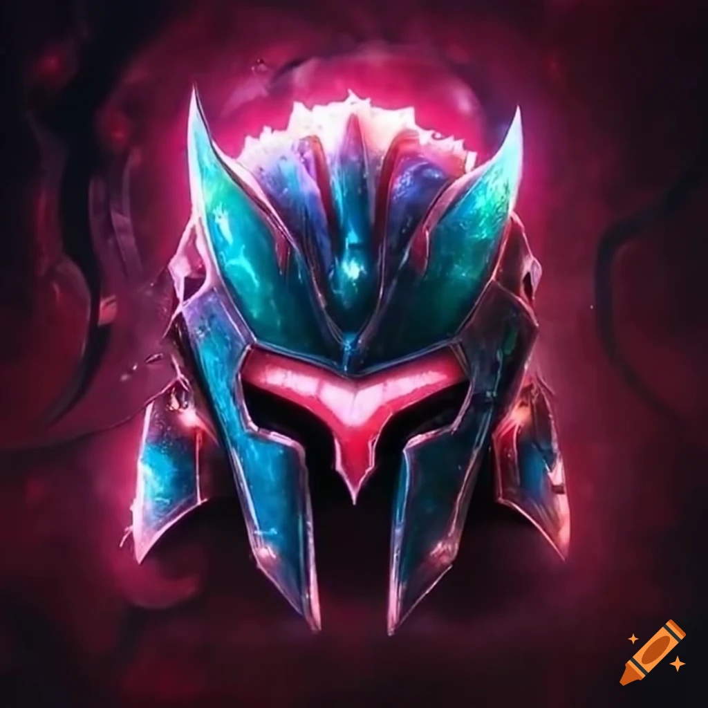 Front view of a heavy magic fantasy helmet
