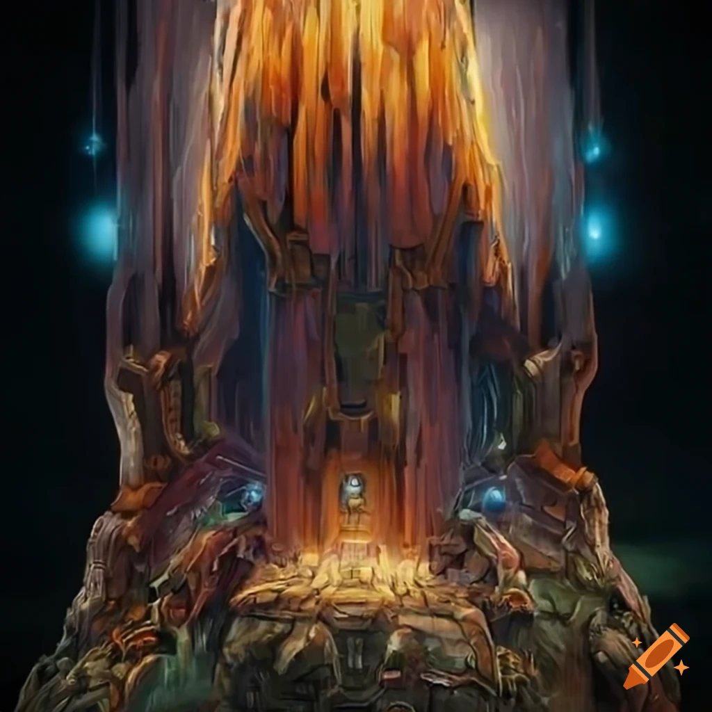 Polymorphism Hybrid Mech Mega portal on a hidden island with stunning Maple lighting