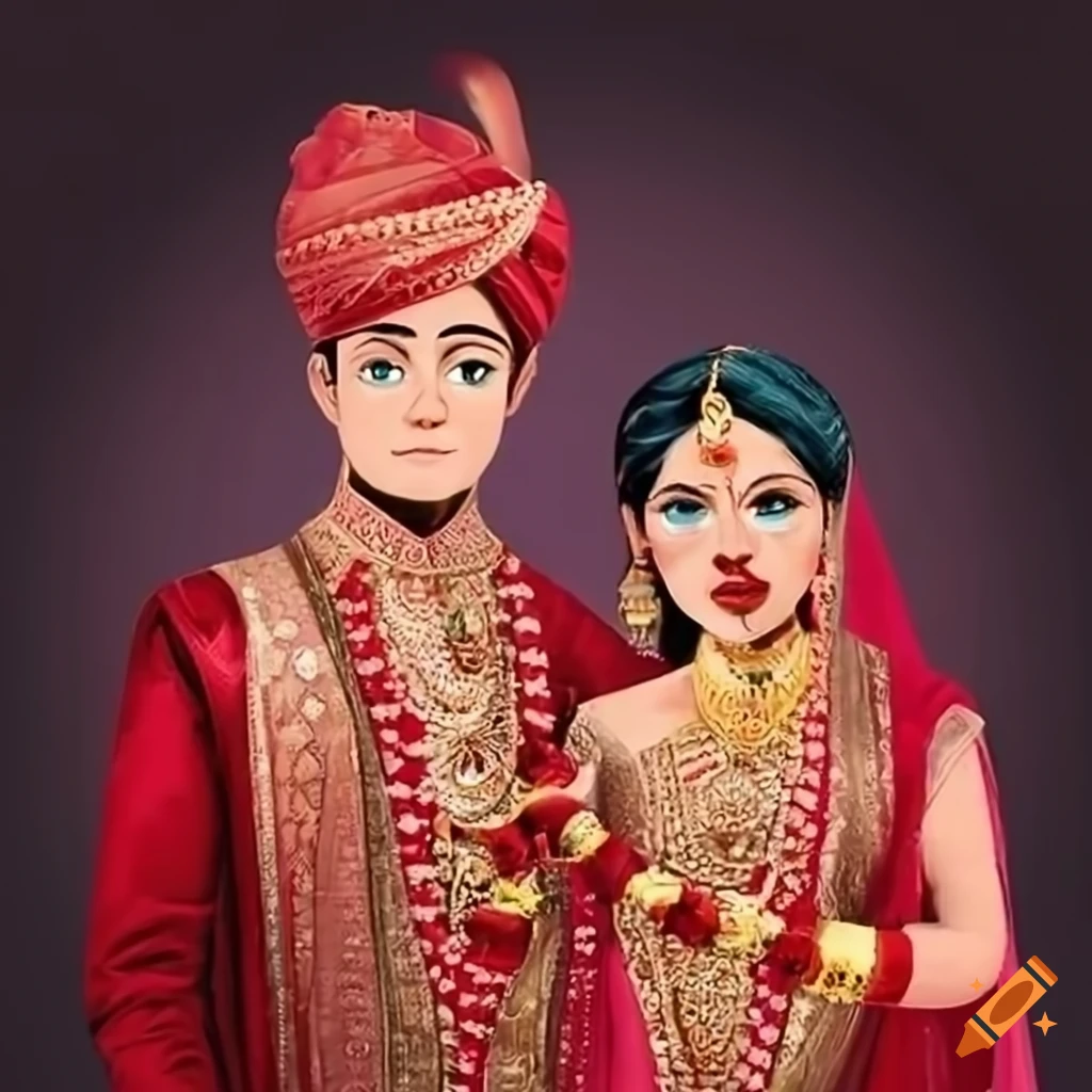 Avatar for couple in Indian marriage attire