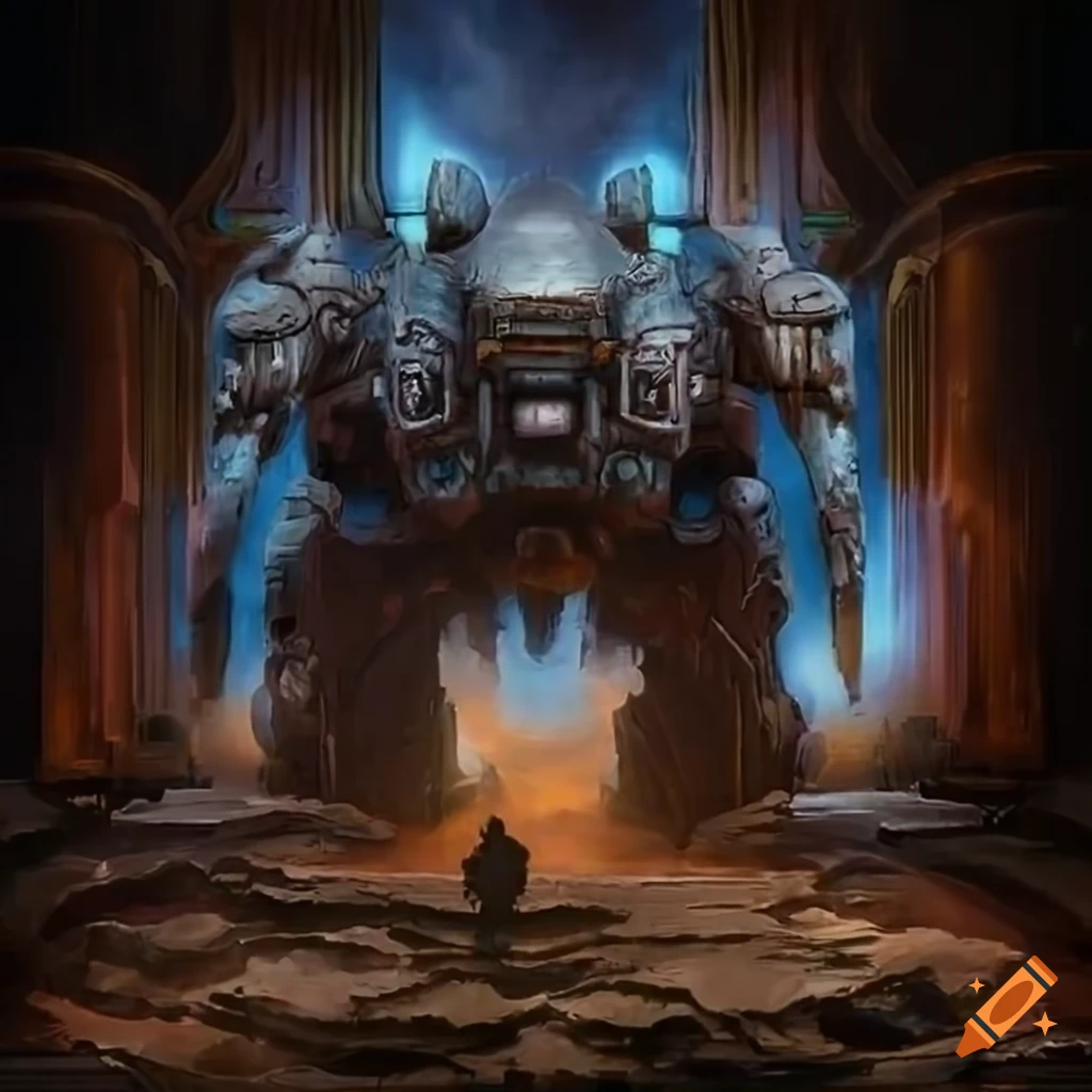 Polymorphism Hybrid Mech Mega portal on a hidden island with stunning high definition Maple lighting