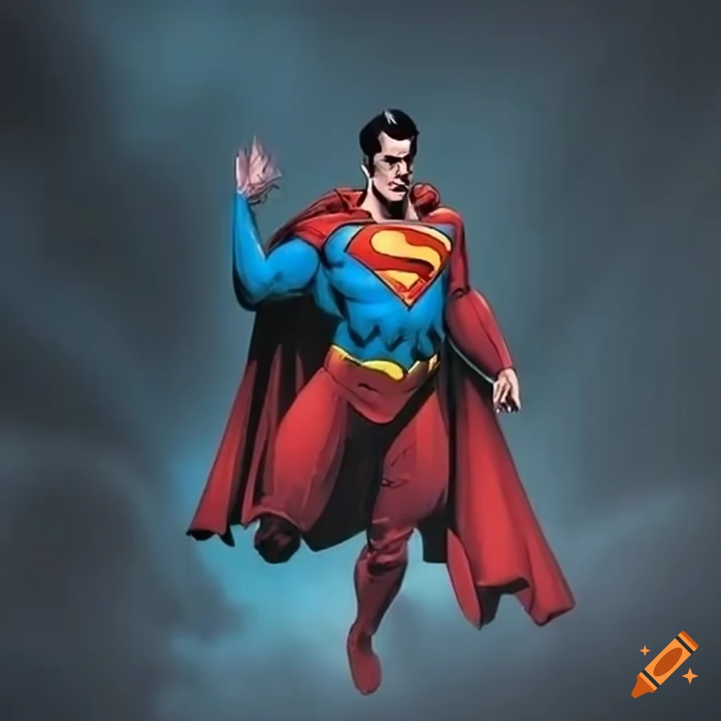 How to draw flying Superman - SketchOk - step-by-step drawing tutorials