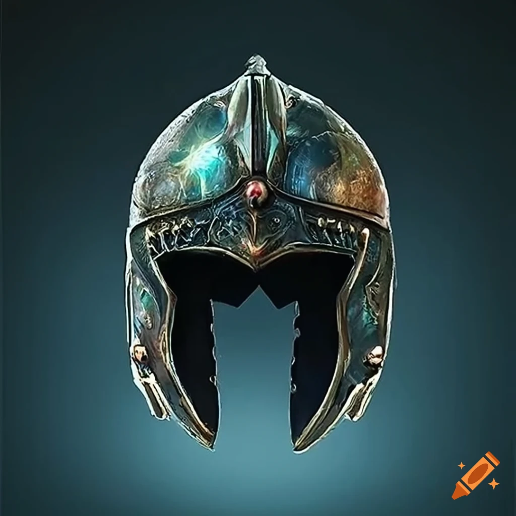 Light magical fantasy open helmet with intricate details