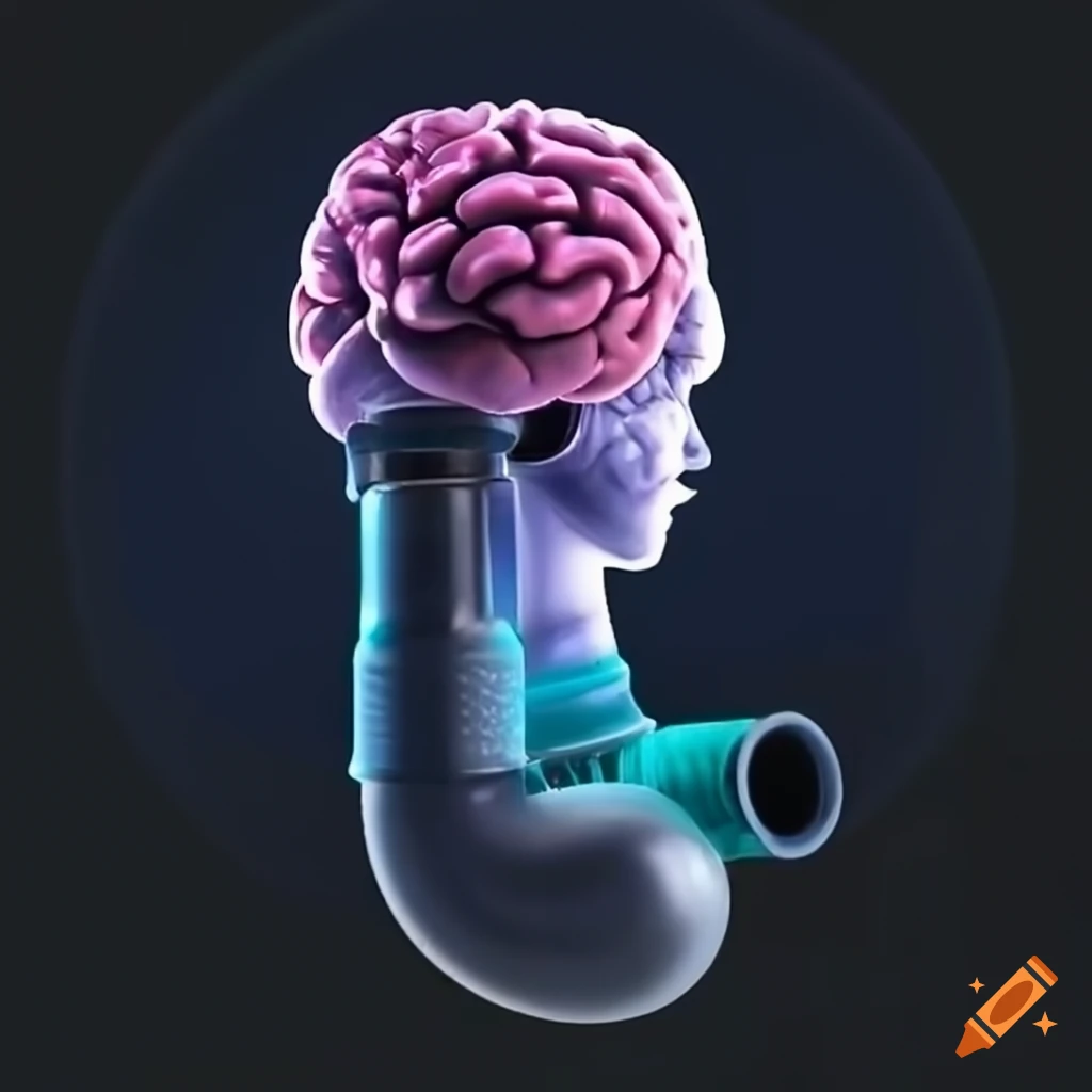 Pipe connected to a brain