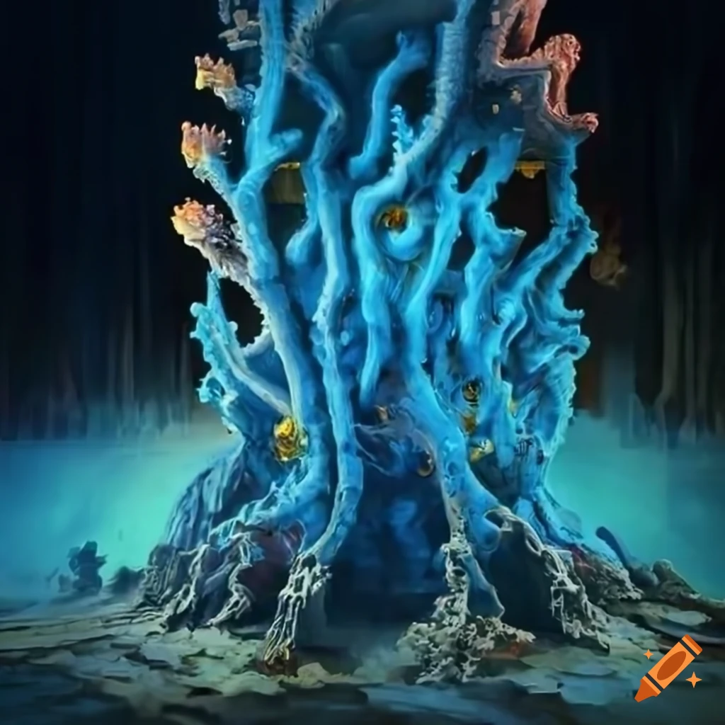 Polymorphism Hybrid Mech Mega portal on a hidden island with stunning lighting