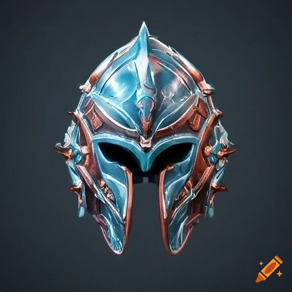Front view of a heavy magic fantasy helmet