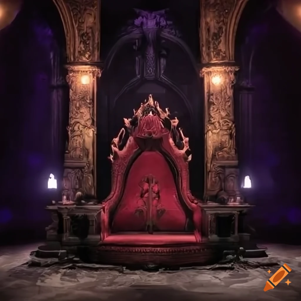 Dark reptilian throne room on Craiyon