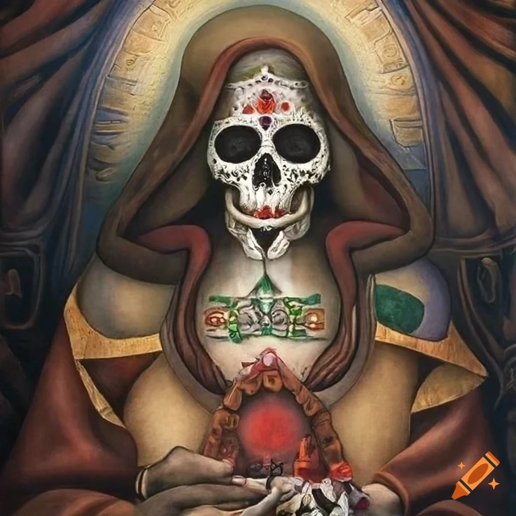 Santa Muerte Voodoo Loa Shunga lithograph by Willi Sitte and Diego Rivera