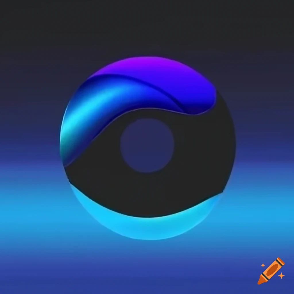 Digital gradient chrome blue to white with small logos like DVD and VHS