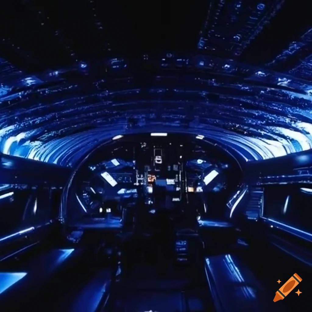 Alien life forms in a 1980's sci-fi movie scene inside a spaceship