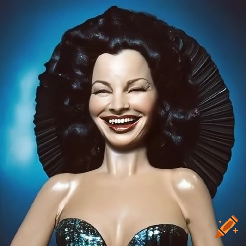 Iconic actress Fran Drescher as a shiny silicone figurine with adoring fans