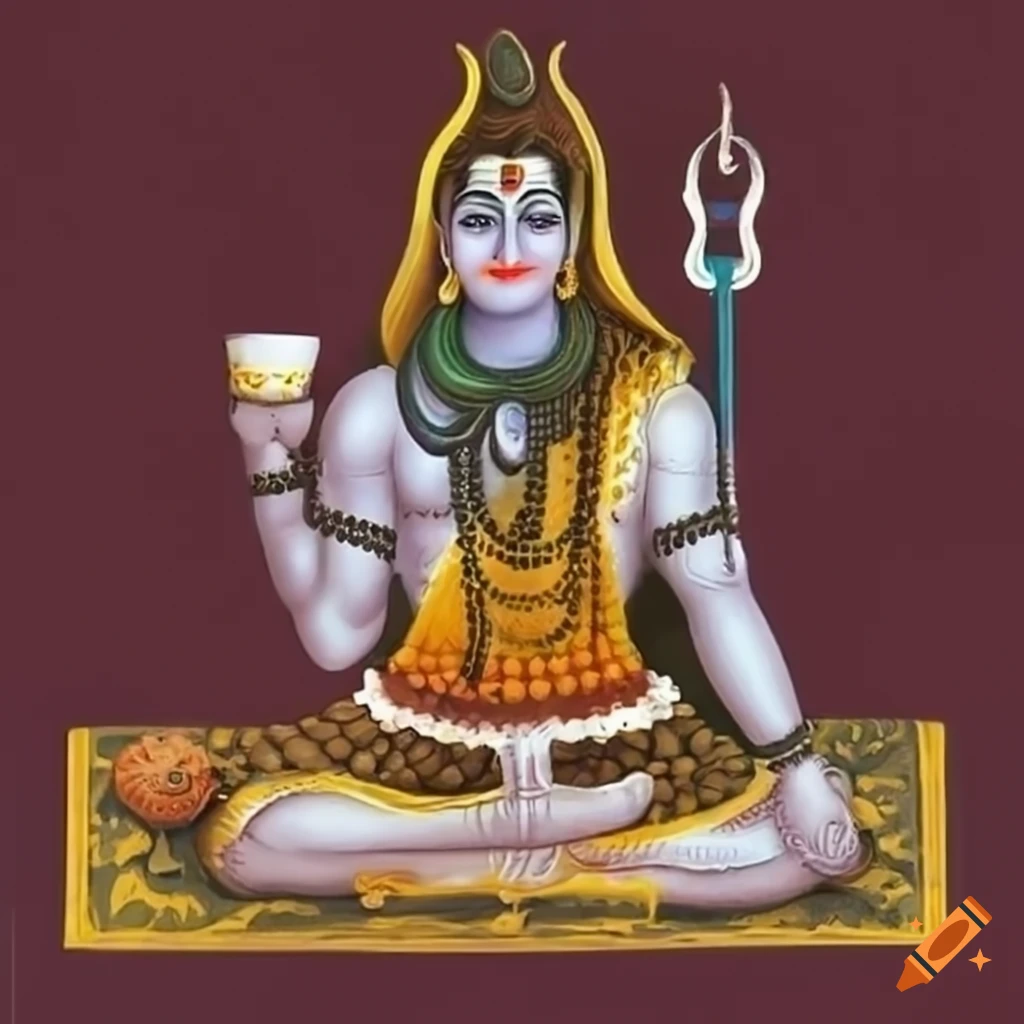 Lord shiva holding a cup of coffee on Craiyon