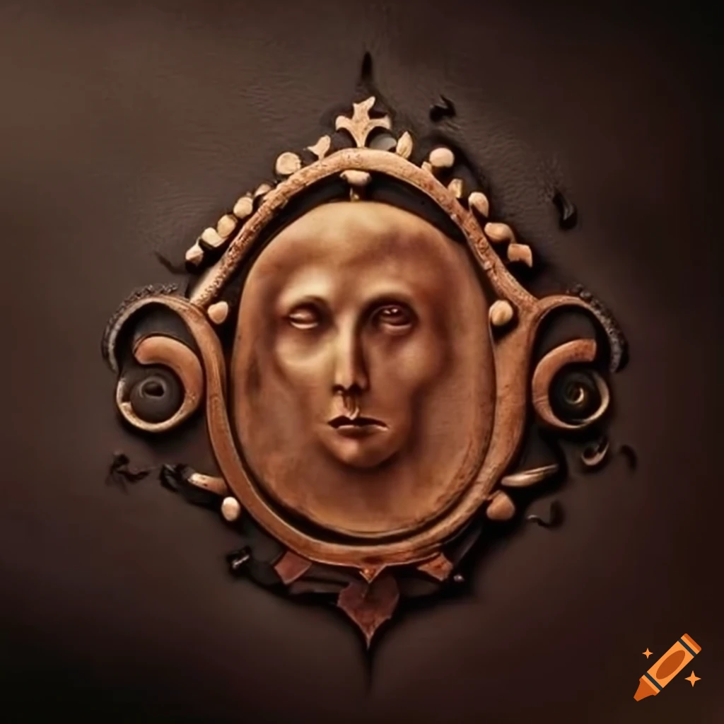 Logo of a leather craft company with an antique Rome style