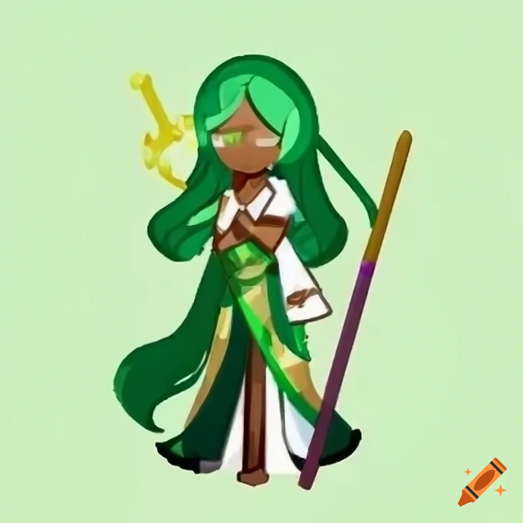 Cookie run kingdom character green tea cookie in japanese attire with