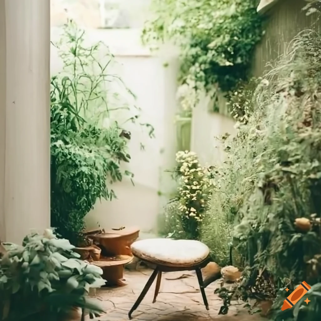 Beautiful hygge garden in a minimalist style on Craiyon
