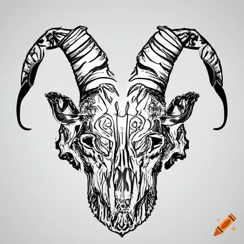 goat skull tattoo on chest｜TikTok Search