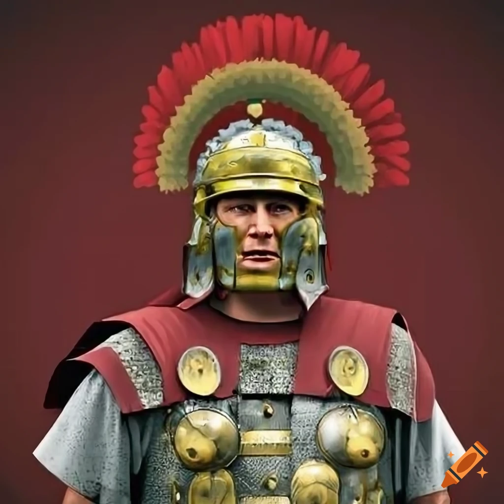 Roman centurion from the imperial era with an angry expression