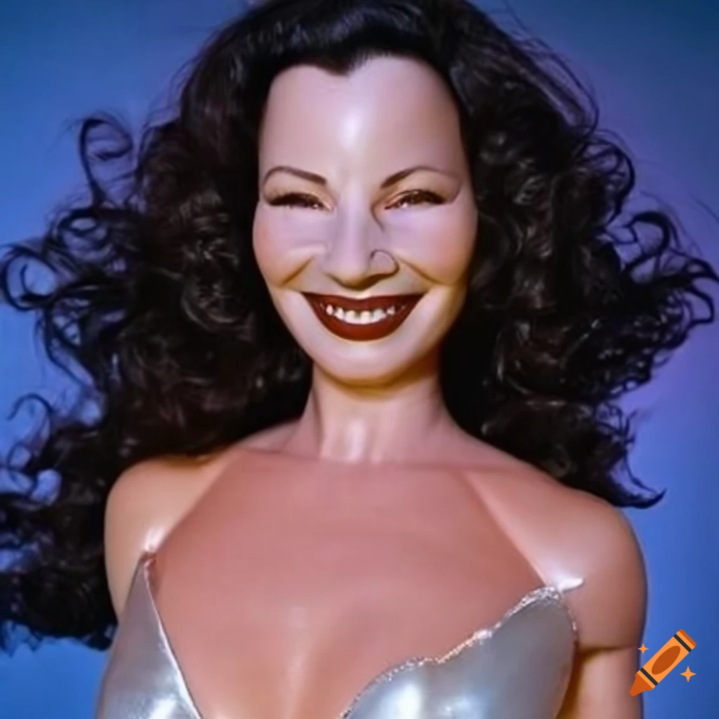 Iconic actress Fran Drescher as a shiny silicone figurine with adoring fans