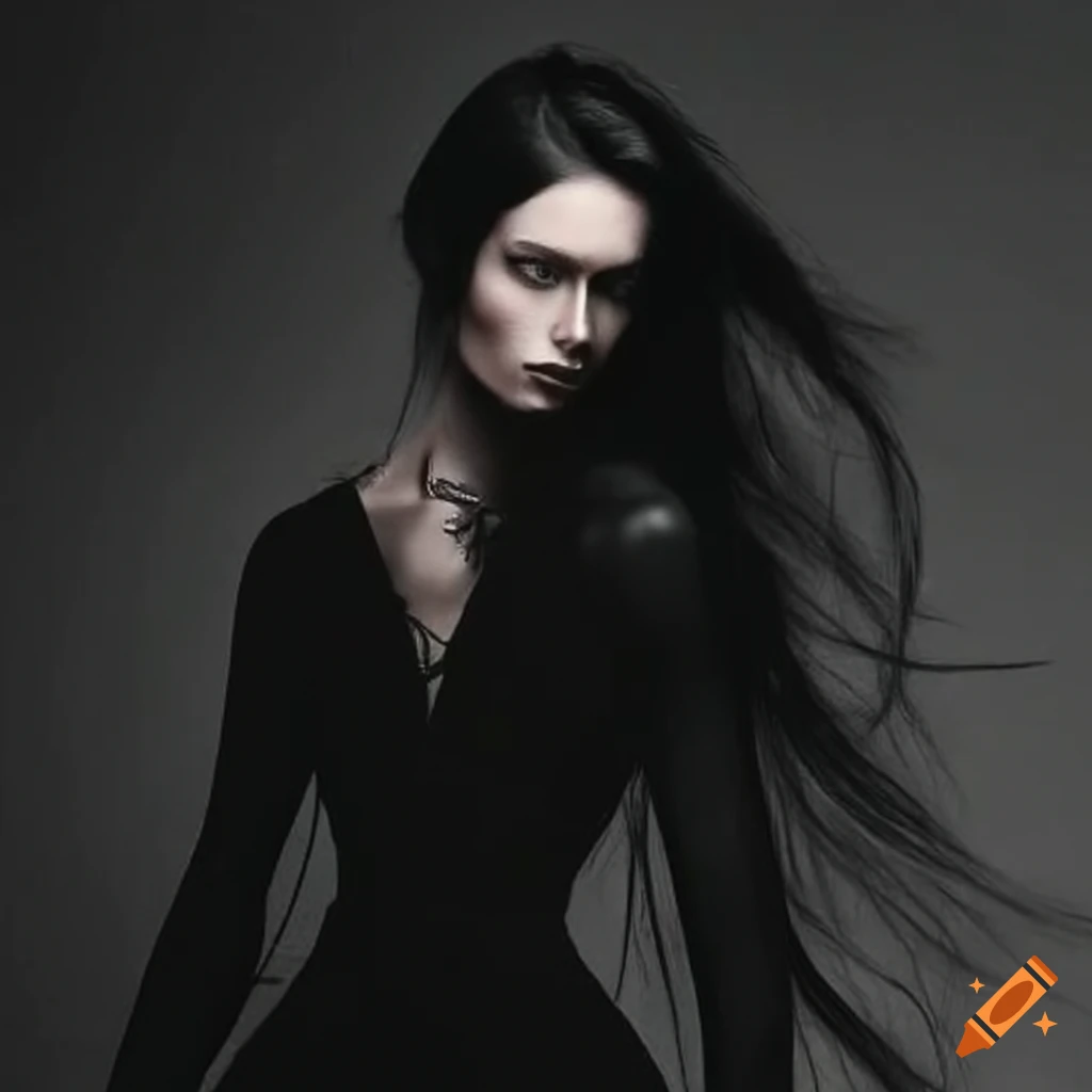 Model wearing all black attire