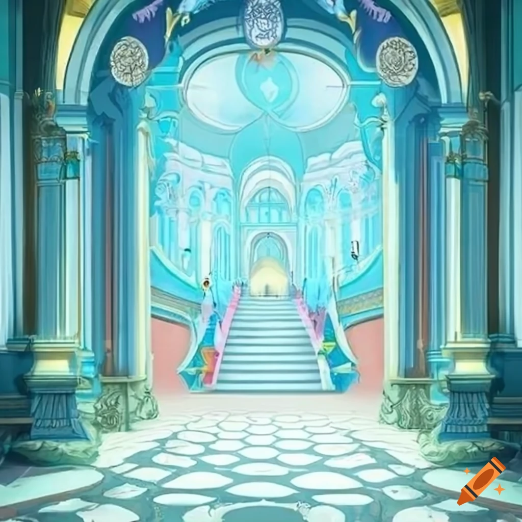 Charming palace ballroom for children's storybook