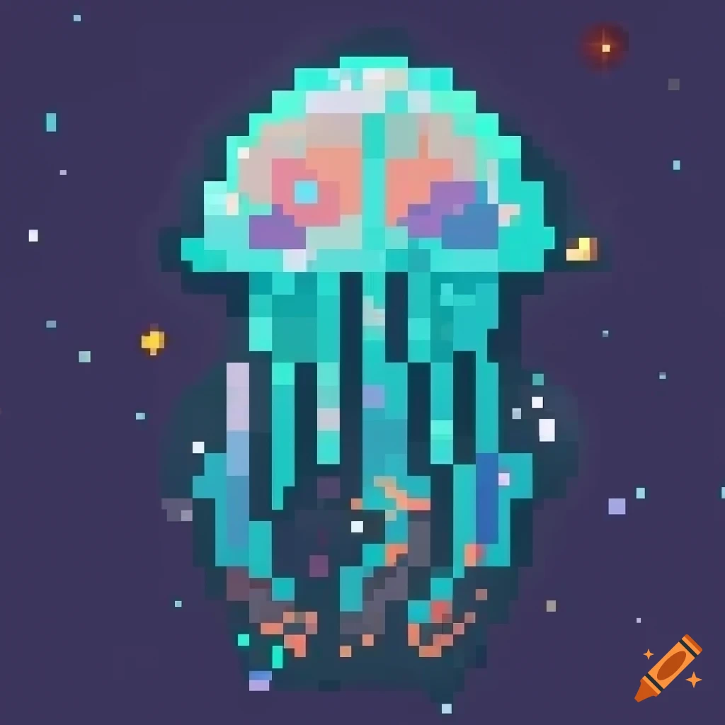 Pixel art space jellyfish
