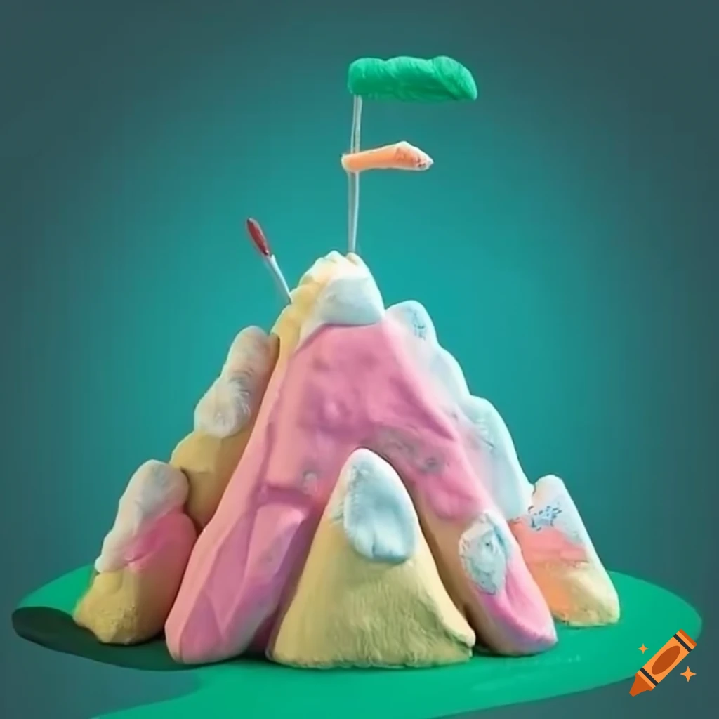 Mini golf course with marshmallow mountains