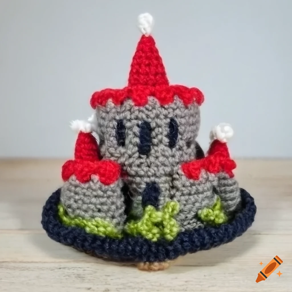 Castle in a pot figure amigurumi