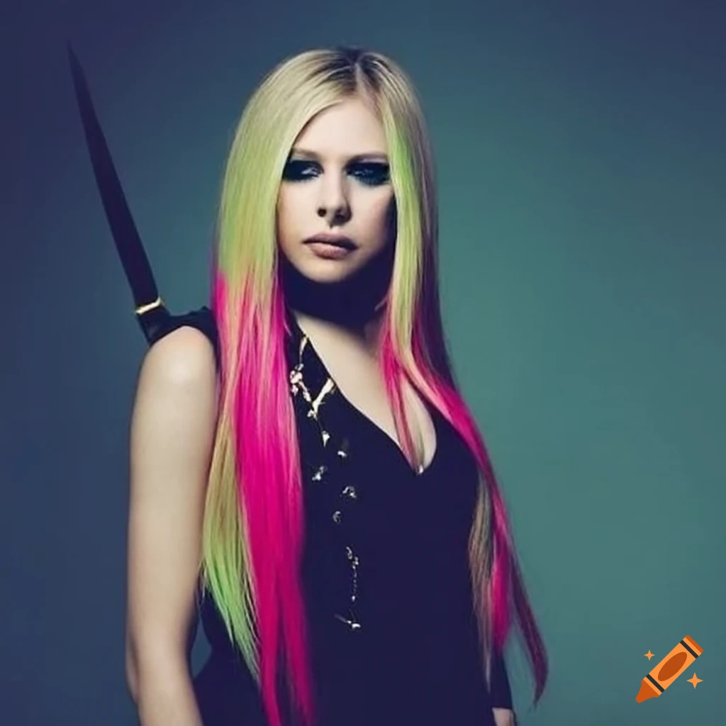 Avril lavigne warrior with sword on Craiyon