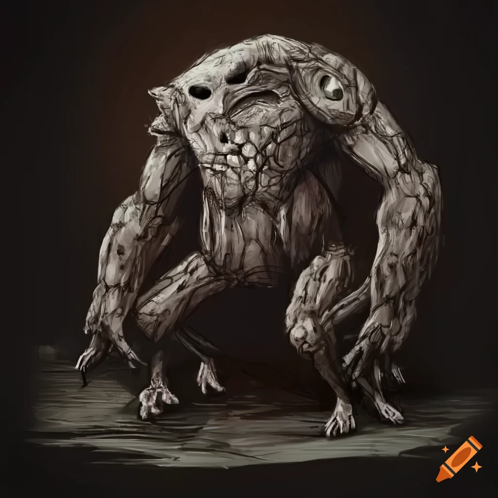 Small rodent-like alien rock golem in a sci-fi setting