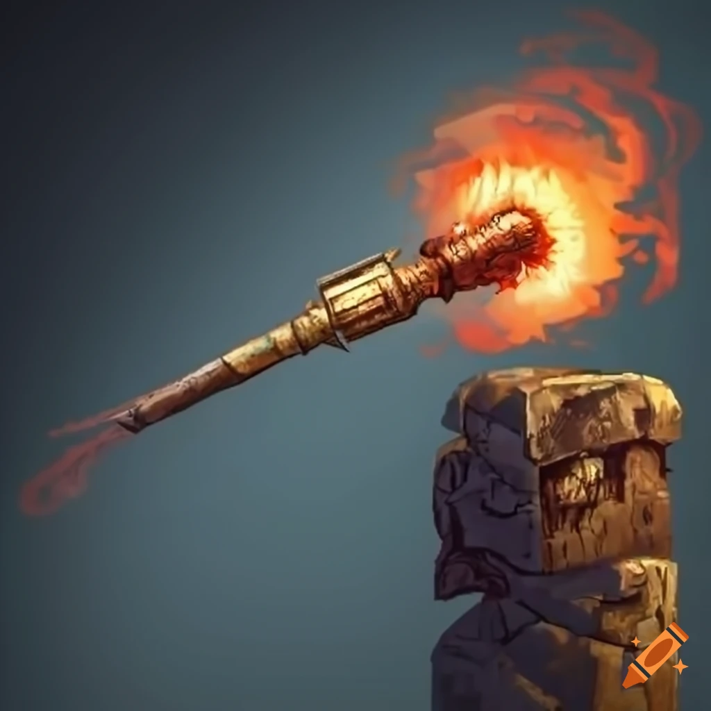 Old torch on a dungeon wall