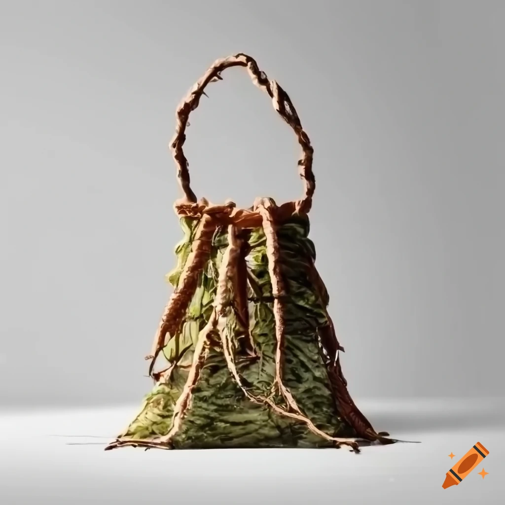 Bag made of branches and leaves