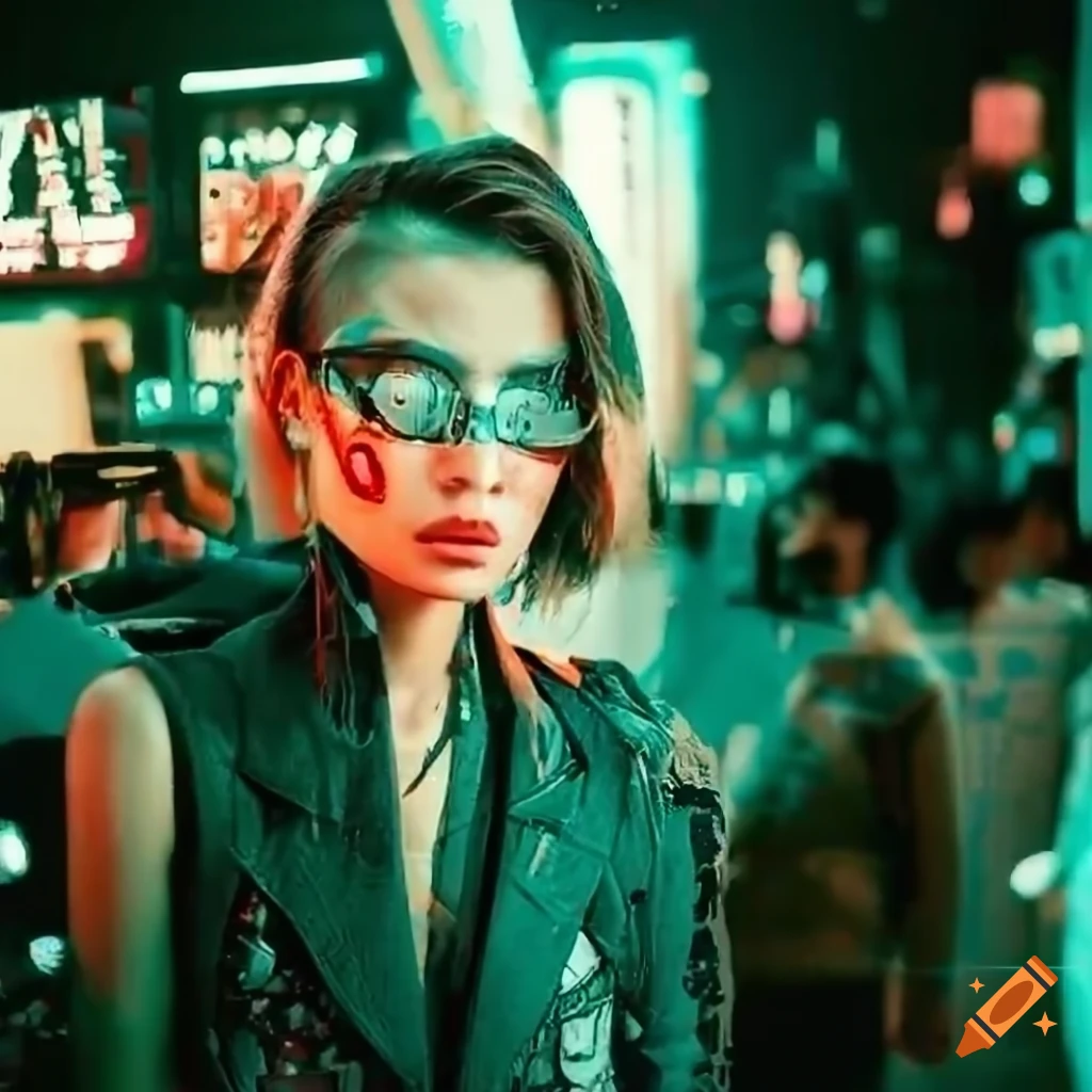 VHS footage of cyberpunk individuals