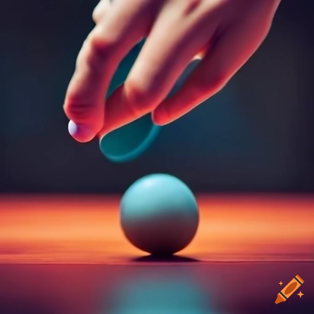 Table tennis player hitting the ball with precision