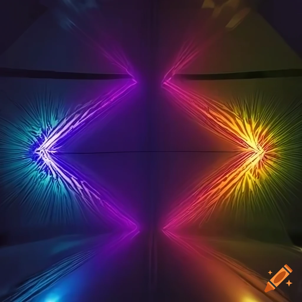 Zigzag light rays abstract art