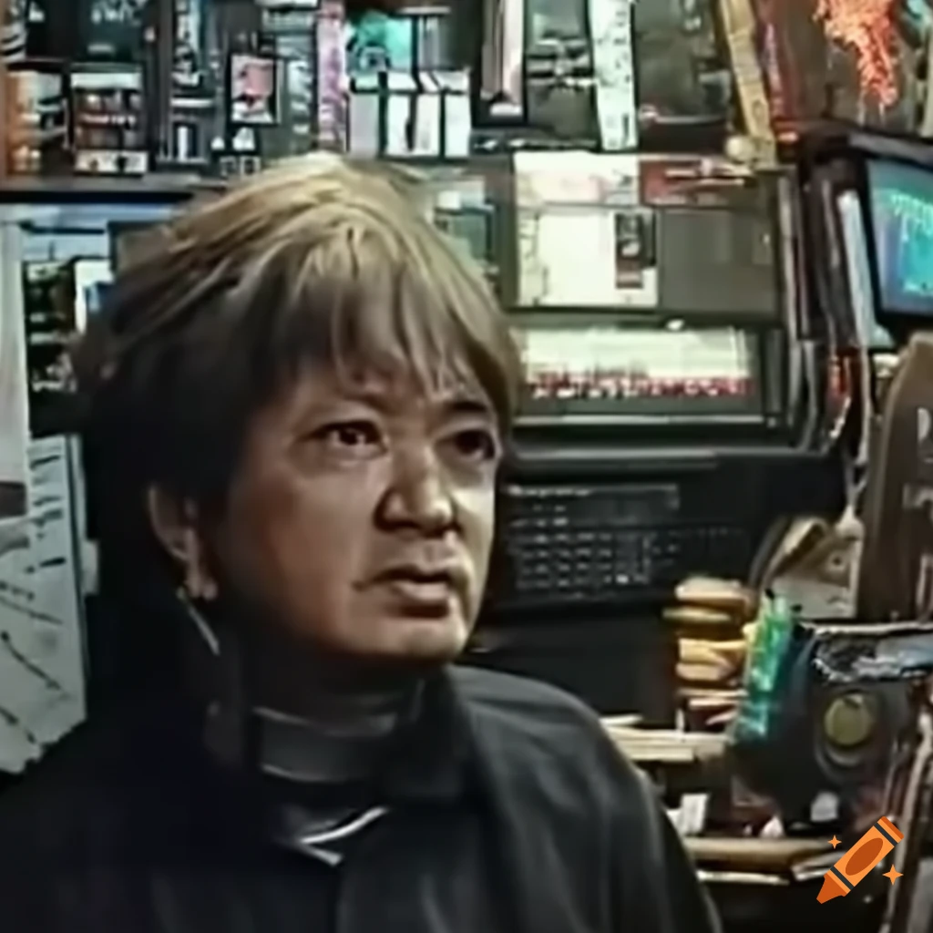 VHS footage of cyberpunk individuals in a dystopian setting