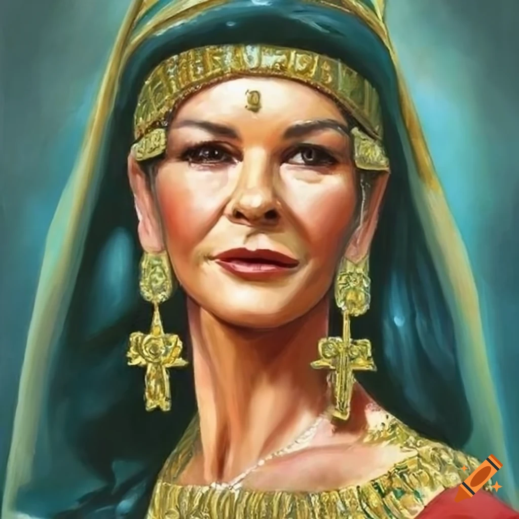 Realistic painting of Catherine Zeta-Jones as Queen Esther in Persian ...