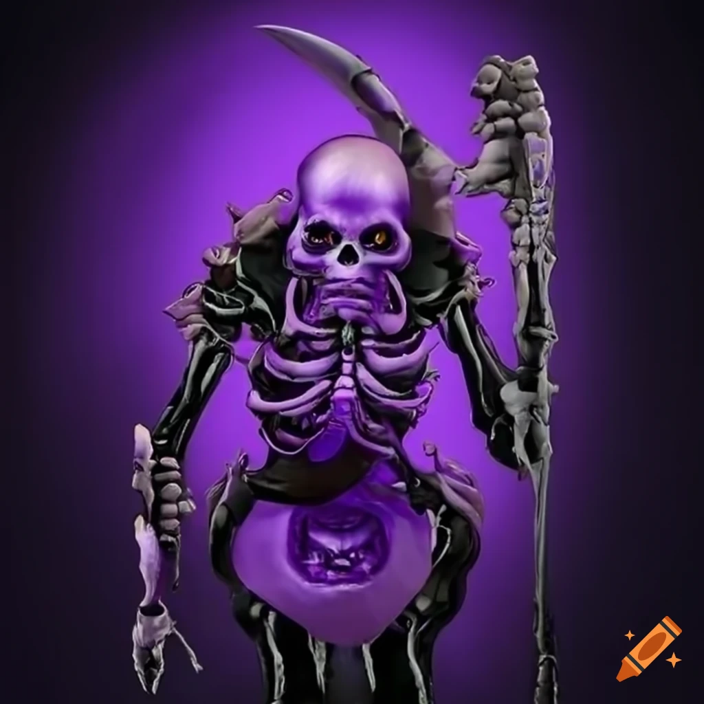 Purple skeleton fighter on Craiyon
