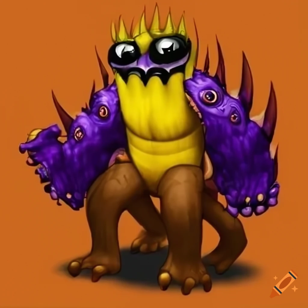 Monster with spikes and multiple arms in My Singing Monsters style