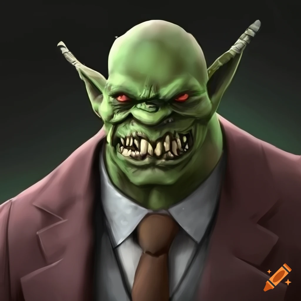 Orc in a sharp suit and tie