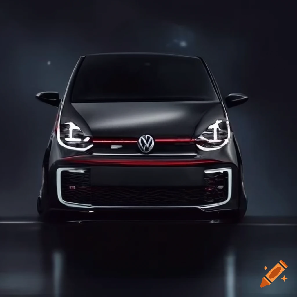 Christmas card featuring a black Volkswagen UP GTI with lipstick marks and  the message \, image size:1024x1024