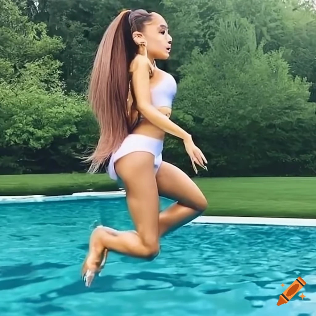 ariana-grande-jumping-into-a-pool-on-craiyon