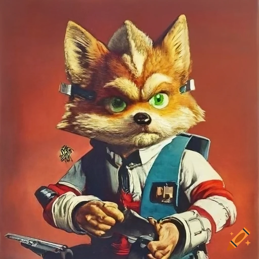 Star Fox vintage poster by James Gurney and Norman Rockwell