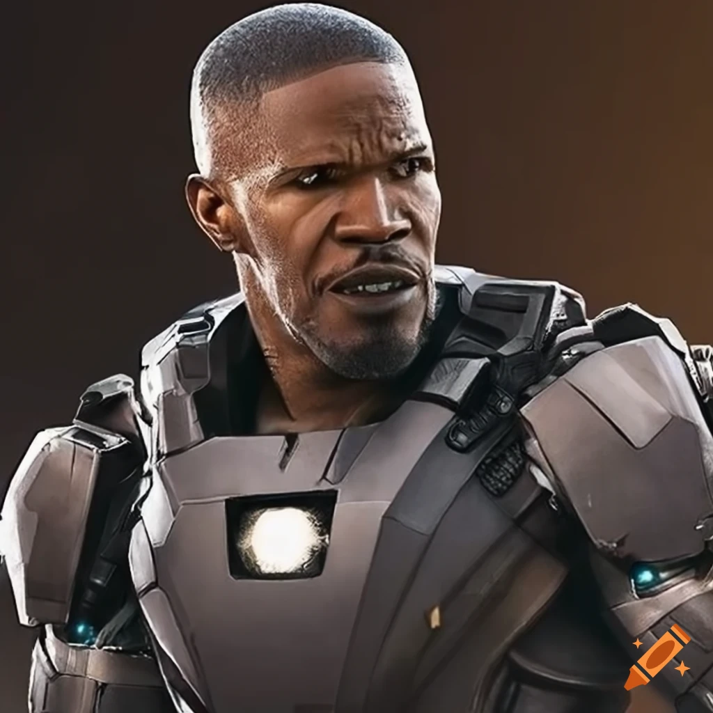 Jamie foxx as war machine from marvel movies on Craiyon