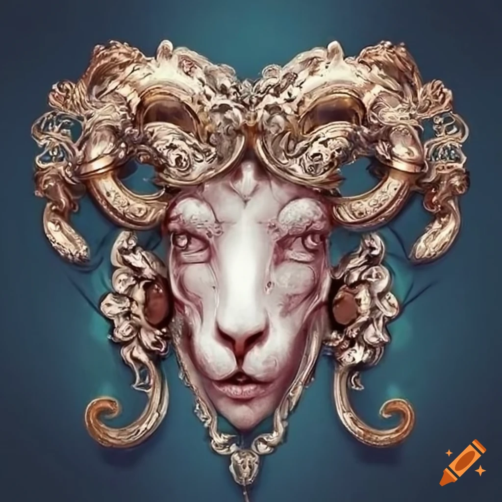 Aries ornament rococo pendant