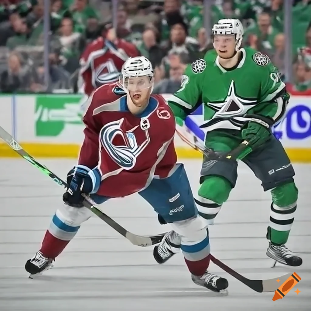 Ice hockey players battling for the puck in an NHL game