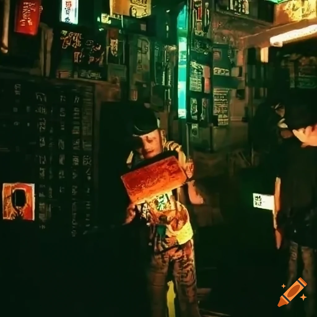VHS footage of cyberpunk individuals