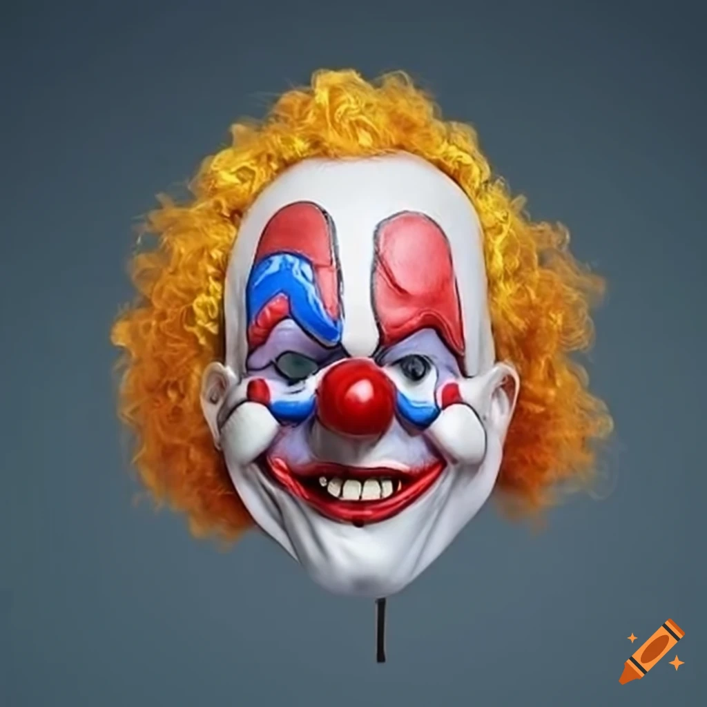 Person wearing a clown mask
