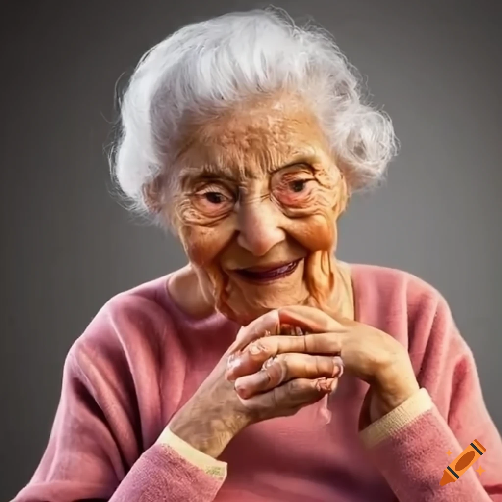 Terrifying grandma holding a salt shaker on Craiyon